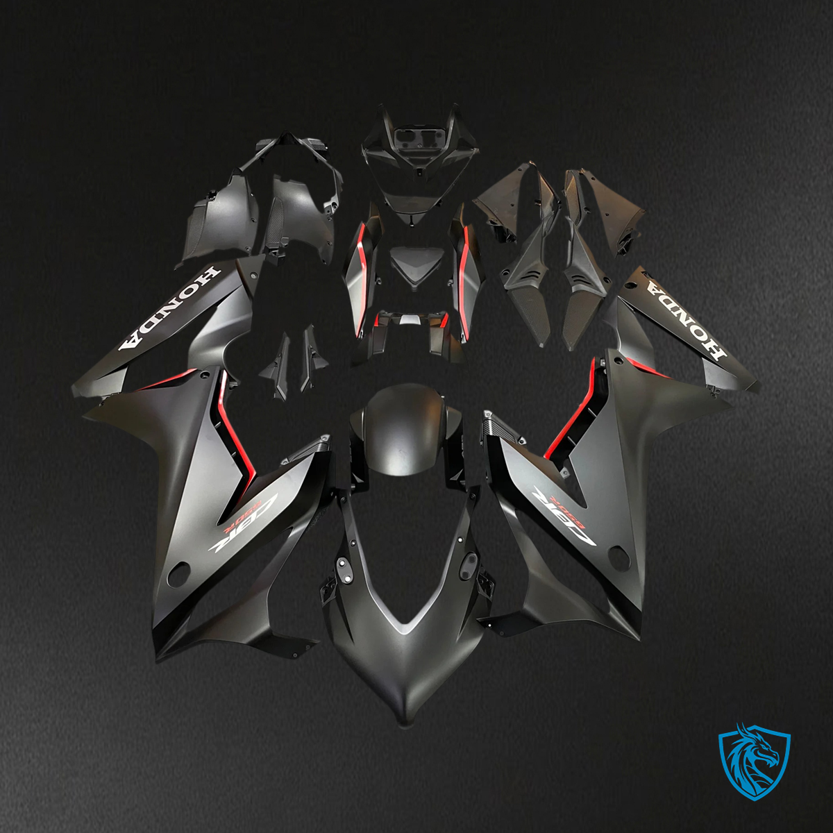 Honda CBR650R (2021-2023) Black Style 1 - Fairing Kit