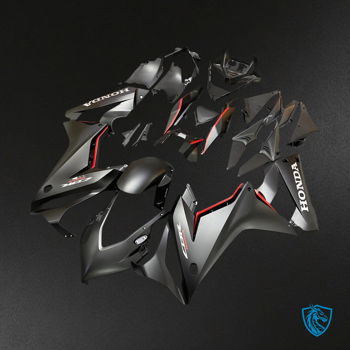 Honda CBR650R (2021-2023) Black Style 1 - Fairing Kit