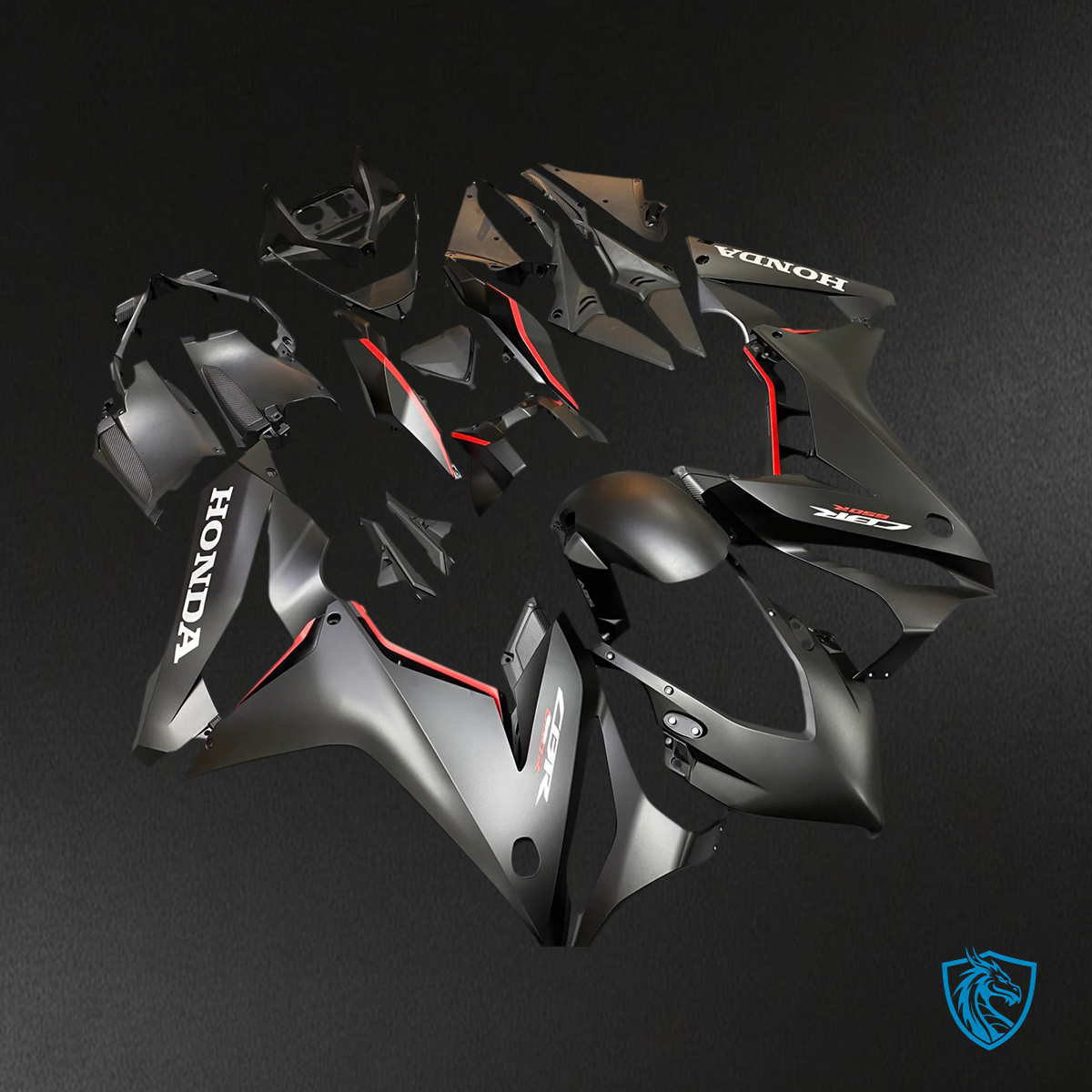 Honda CBR650R (2021-2023) Black Style 1 - Fairing Kit
