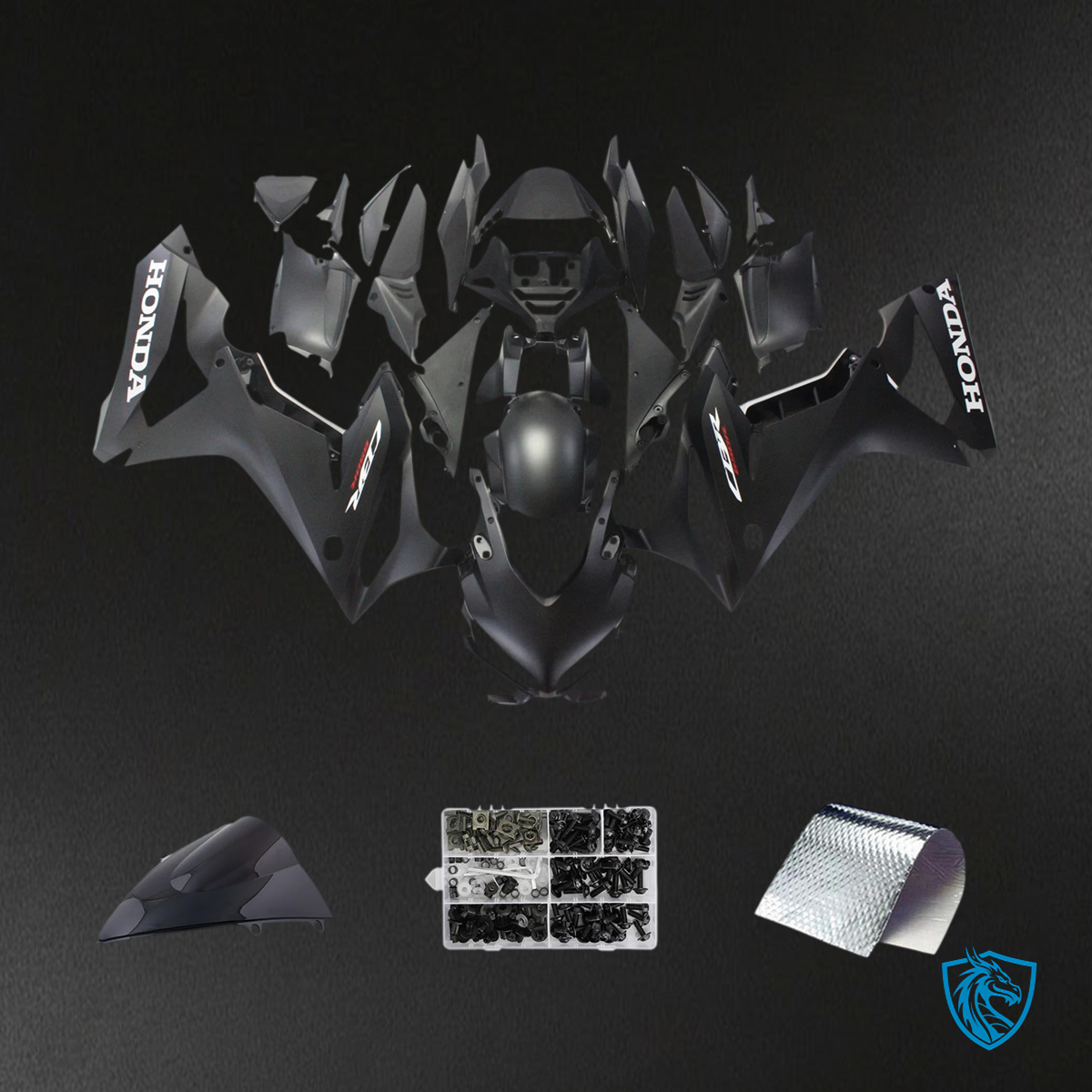 Honda CBR650R (2021-2023) Black Style2 - Fairing Kit