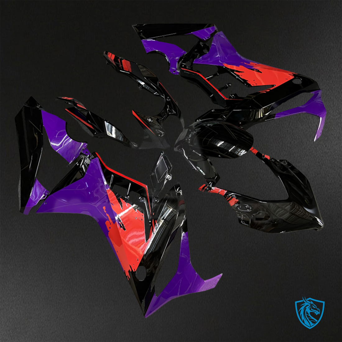 Honda CBR650R (2021-2023) Gloss Black, Purple & Red ABS  ABS Bodywork - Fairings Kit