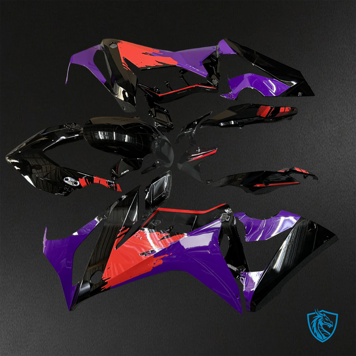 Honda CBR650R (2021-2023) Gloss Black, Purple & Red ABS  ABS Bodywork - Fairings Kit