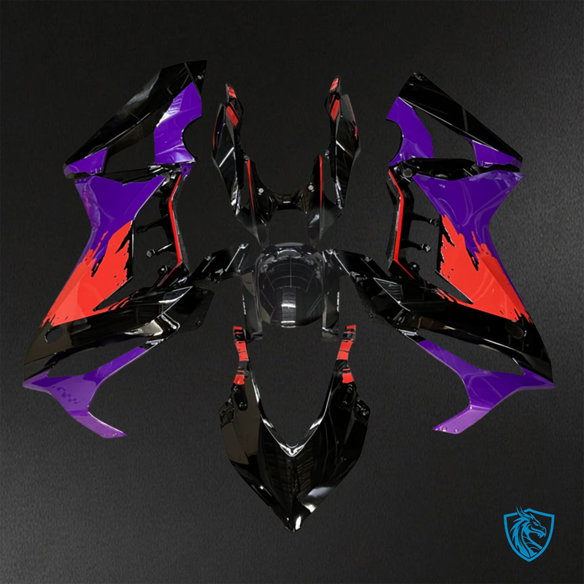Honda CBR650R (2021-2023) Gloss Black, Purple & Red ABS  ABS Bodywork - Fairings Kit