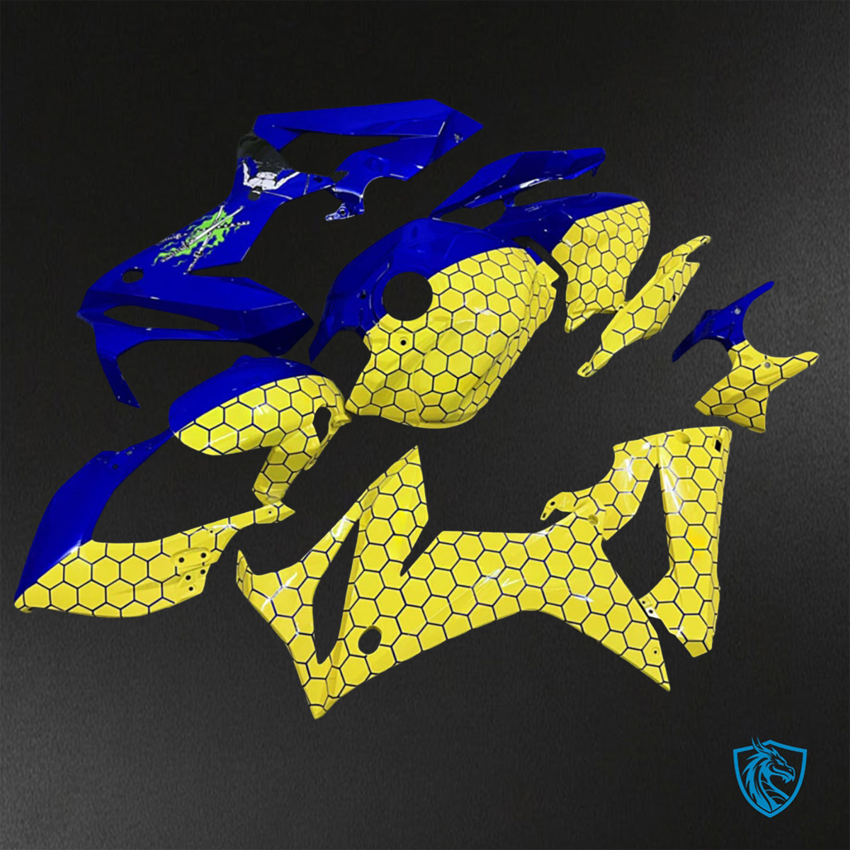 Honda CBR650R (2021-2023) Gloss Blue & Yellow - Aftermarket ABS Bodywork