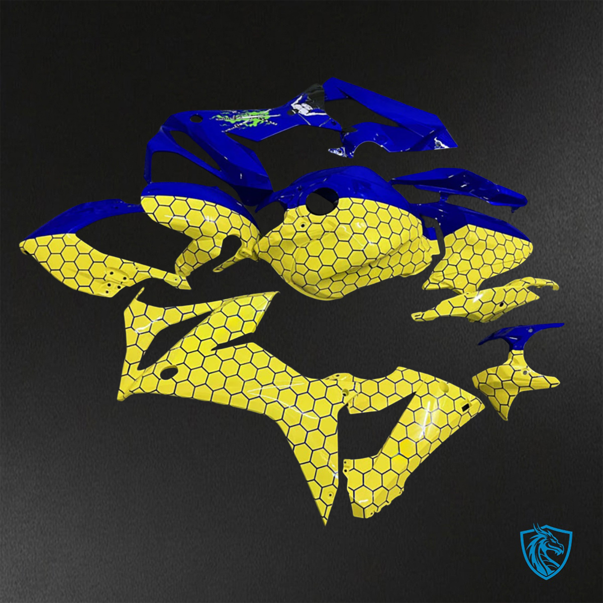 Honda CBR650R (2021-2023) Gloss Blue & Yellow - Aftermarket ABS Bodywork