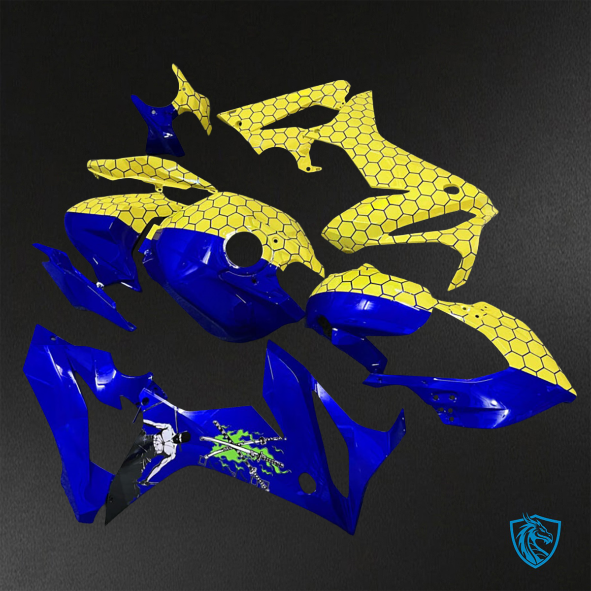 Honda CBR650R (2021-2023) Gloss Blue & Yellow - Aftermarket ABS Bodywork