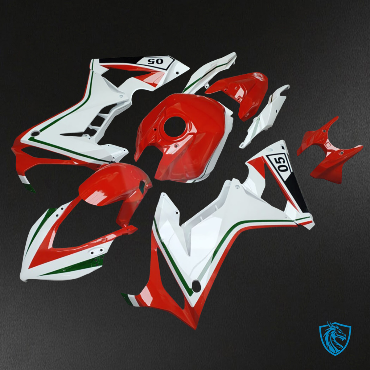 Honda CBR650R (2021-2023) Gloss White & Red ABS Bodywork - Fairings Kit