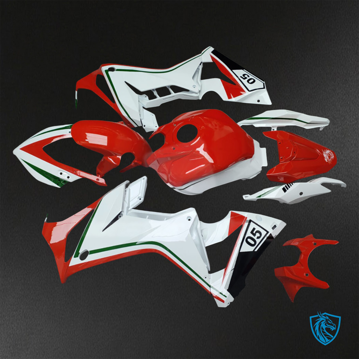 Honda CBR650R (2021-2023) Gloss White & Red ABS Bodywork - Fairings Kit