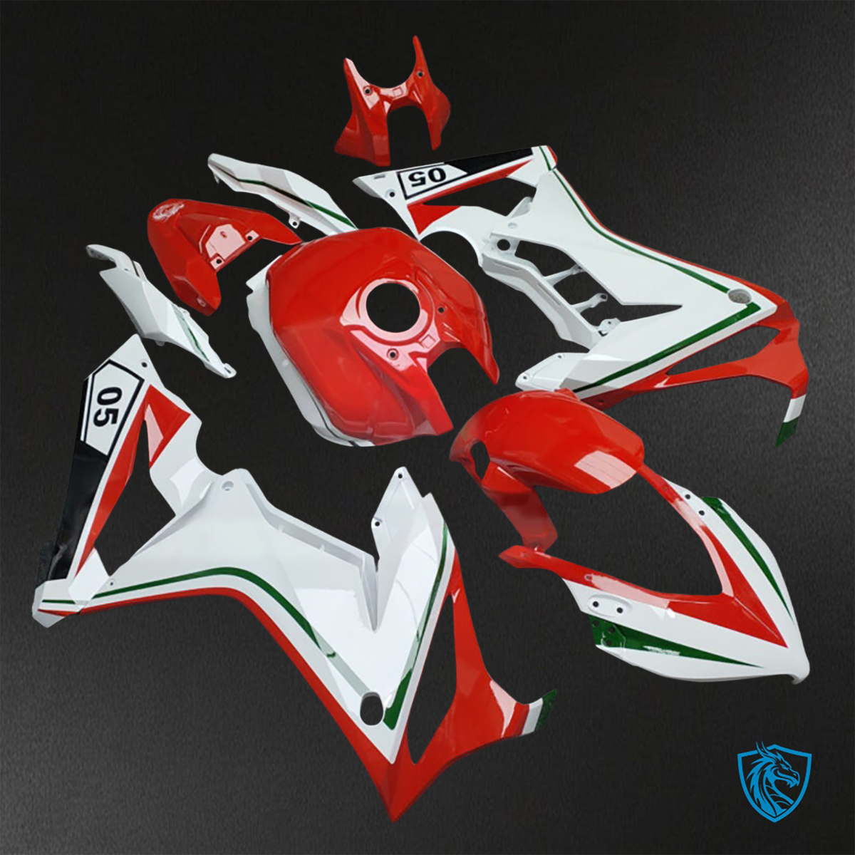 Honda CBR650R (2021-2023) Gloss White & Red ABS Bodywork - Fairings Kit