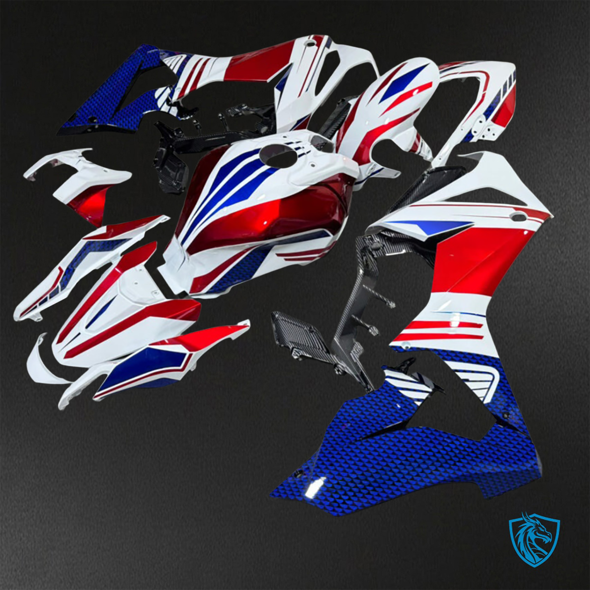 Honda CBR650R (2021-2023) Gloss White, Red & Blue - Aftermarket ABS Bodywork