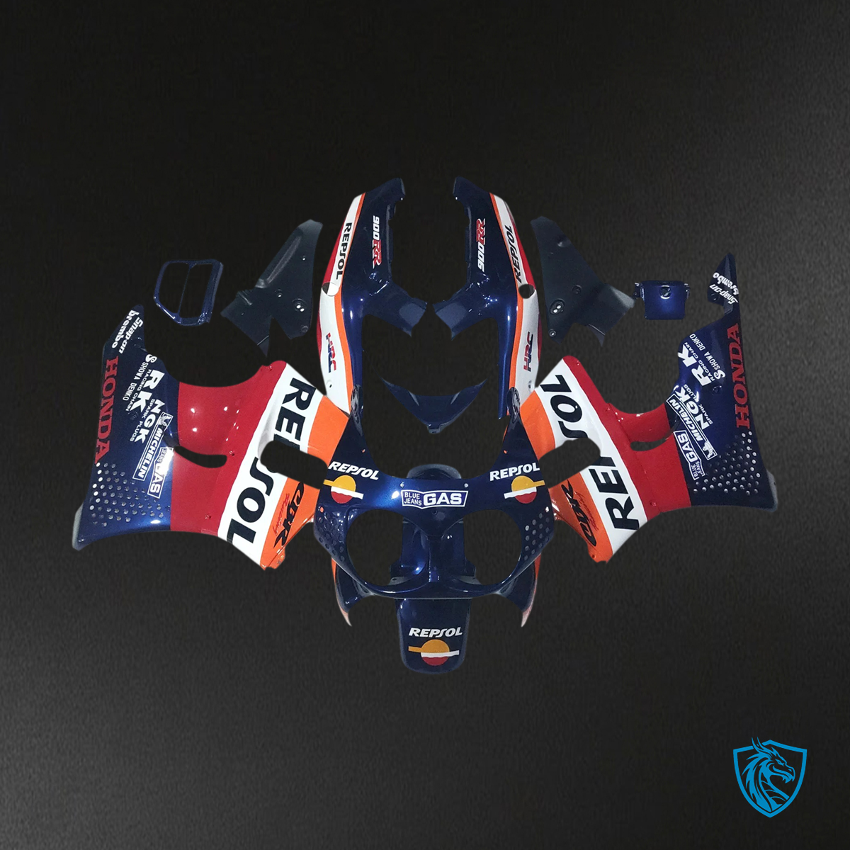 Honda CBR900RR 893 (1992-1993) Orange & Red Repjol - Fairing Kit