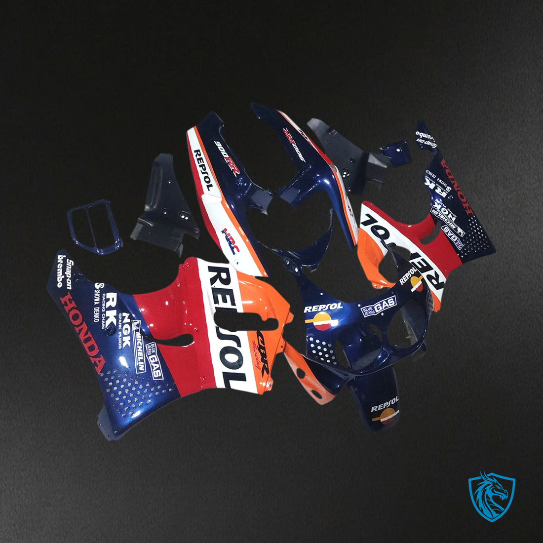 Honda CBR900RR 893 (1992-1993) Orange & Red Repjol - Fairing Kit