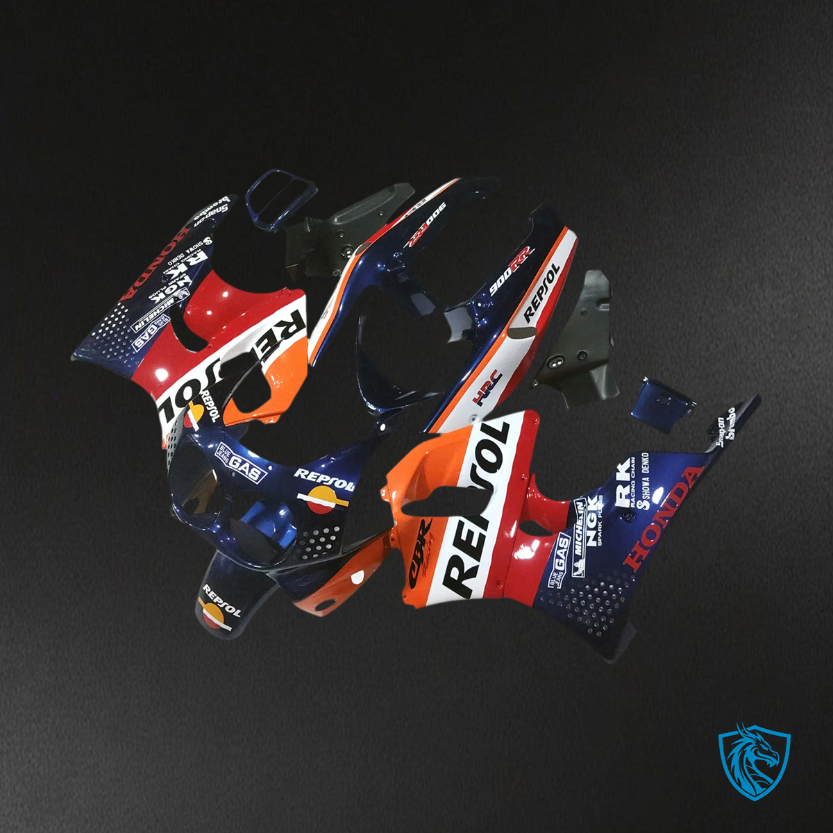 Honda CBR900RR 893 (1992-1993) Orange & Red Repjol - Fairing Kit