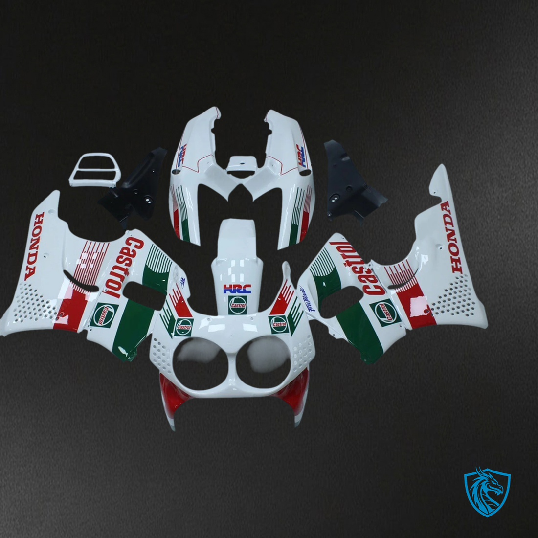 Honda CBR900RR 893 (1992-1993) Green & Red Castrol - Fairing Kit