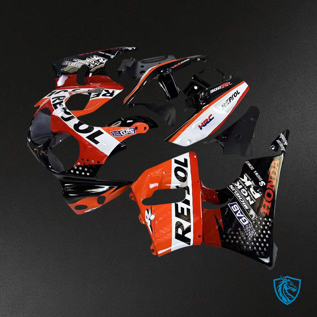 Honda CBR900RR 893 (1992-1993) Red & Orange Repjol - Fairing Kit