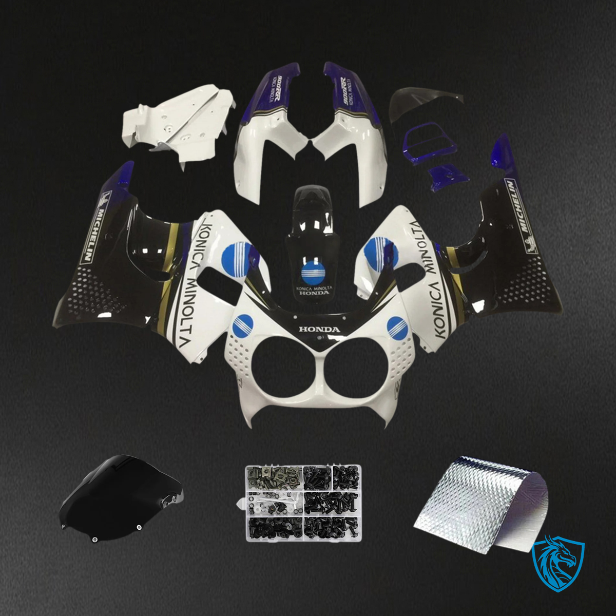 Honda CBR900RR 893 (1992-1993) White & Black - Fairing Kit