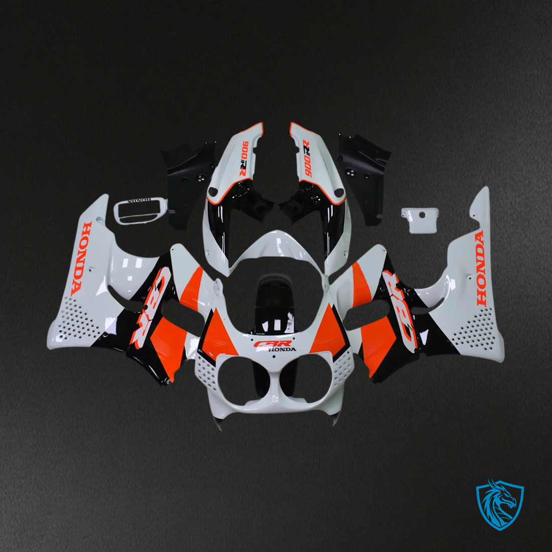 Honda CBR900RR 893 (1992-1993) White & Orange - Fairing Kit