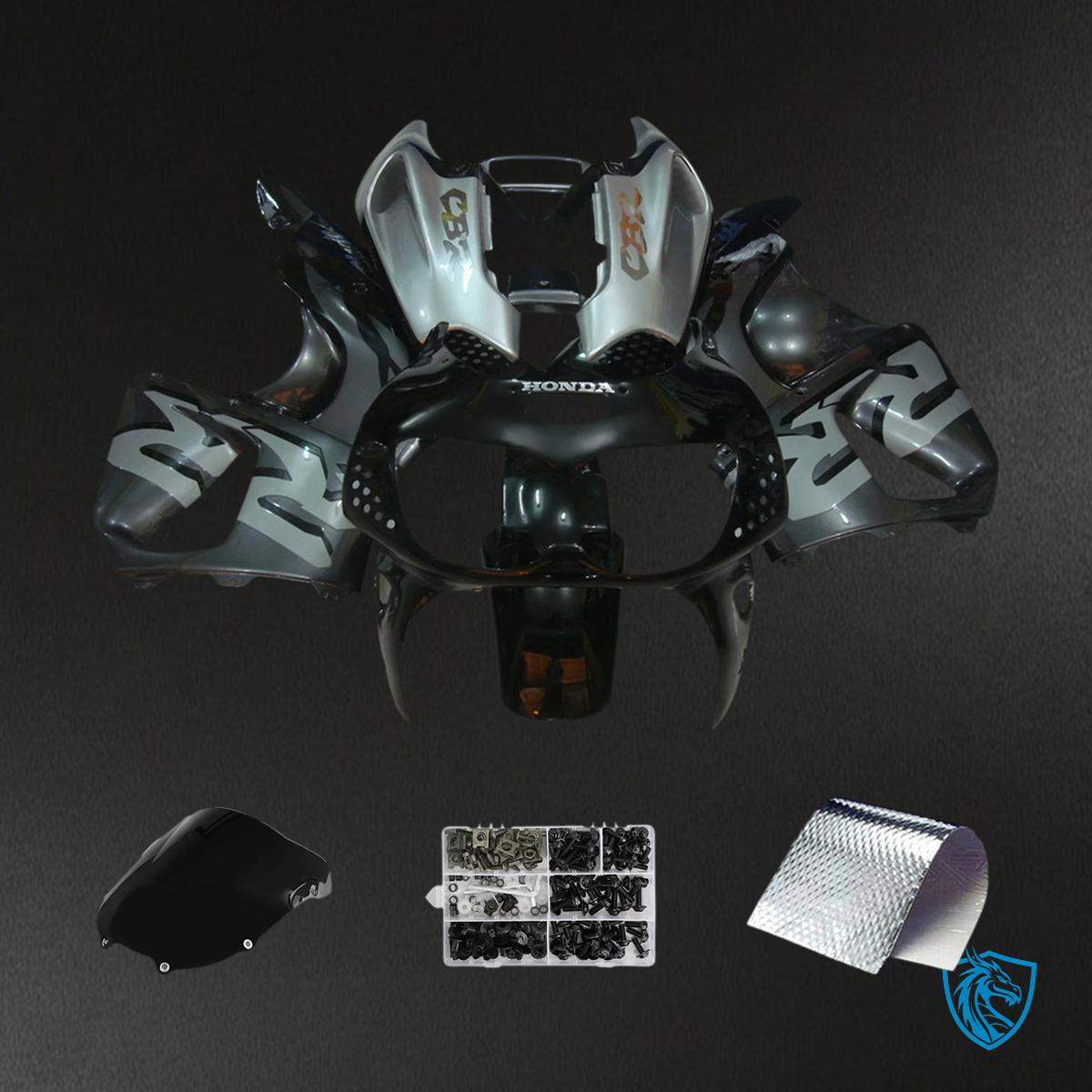 Honda CBR900RR 893 (1994-1995) Black & Gray - Fairing Kit
