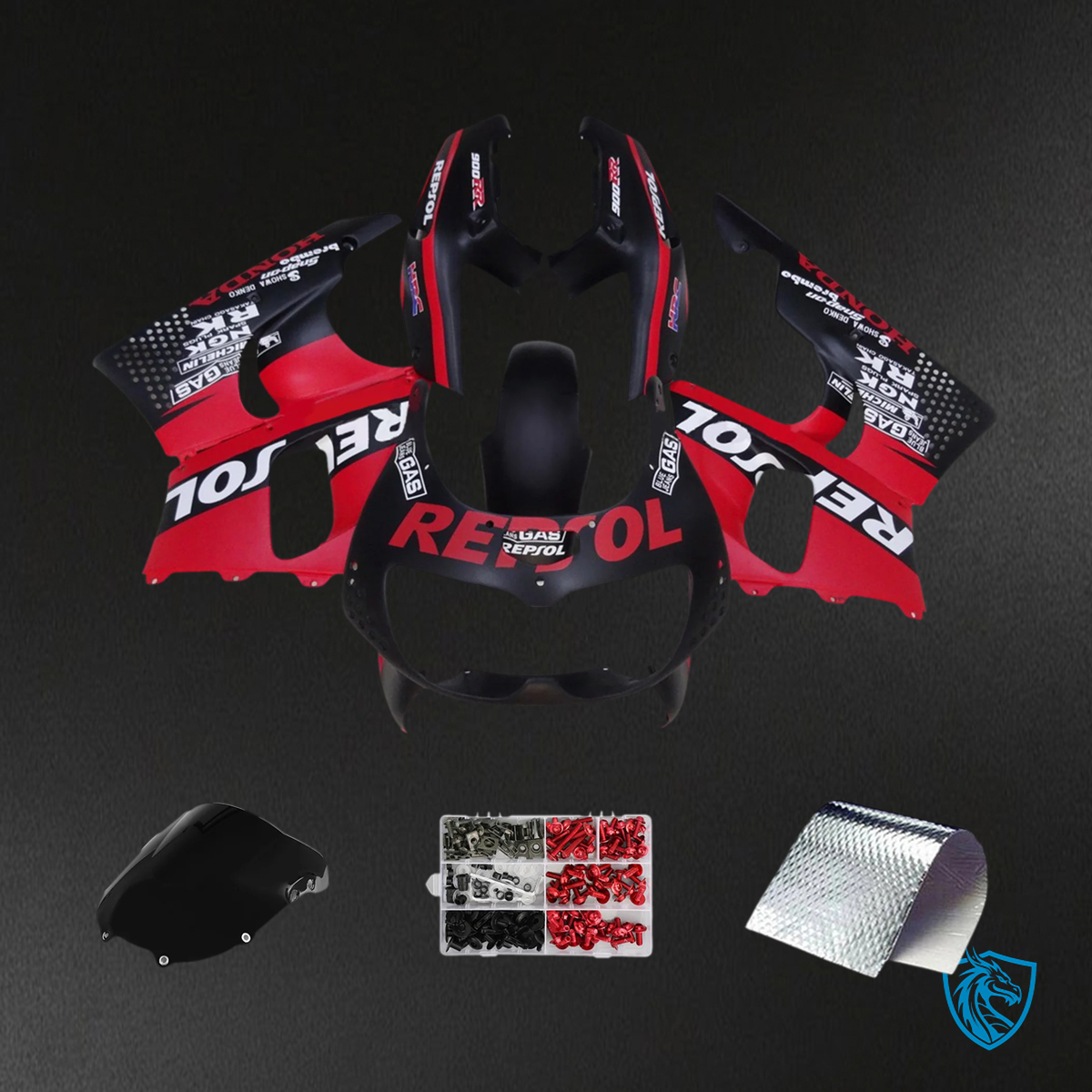 Honda CBR900RR 893 (1994-1995) Black & Red Repjol - Fairing Kit