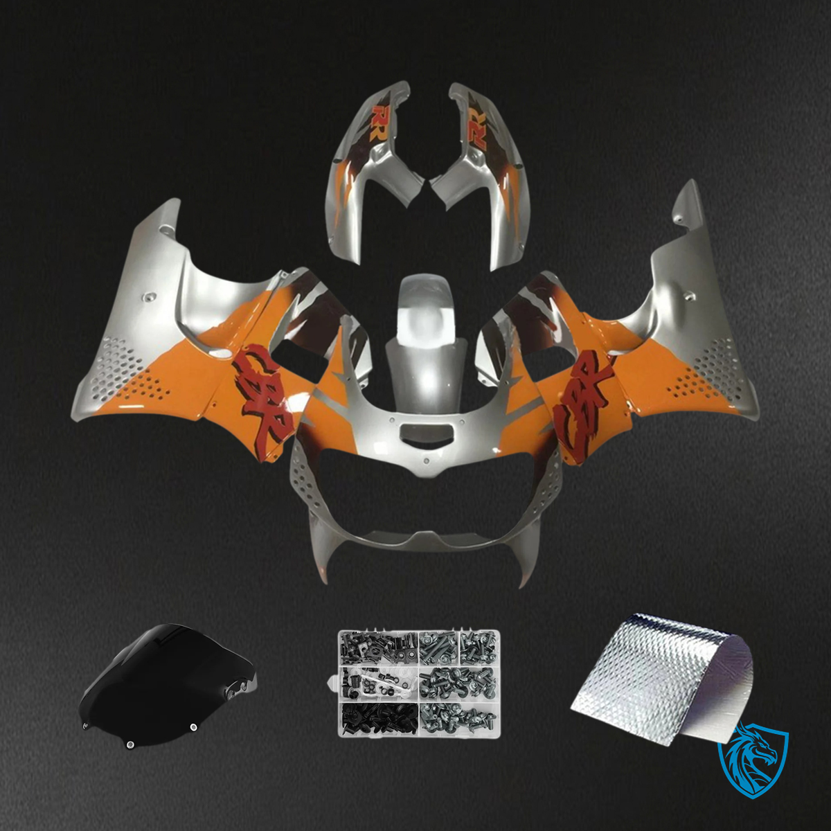 Honda CBR900RR 893 (1994-1995) Orange & Sliver - Fairing Kit
