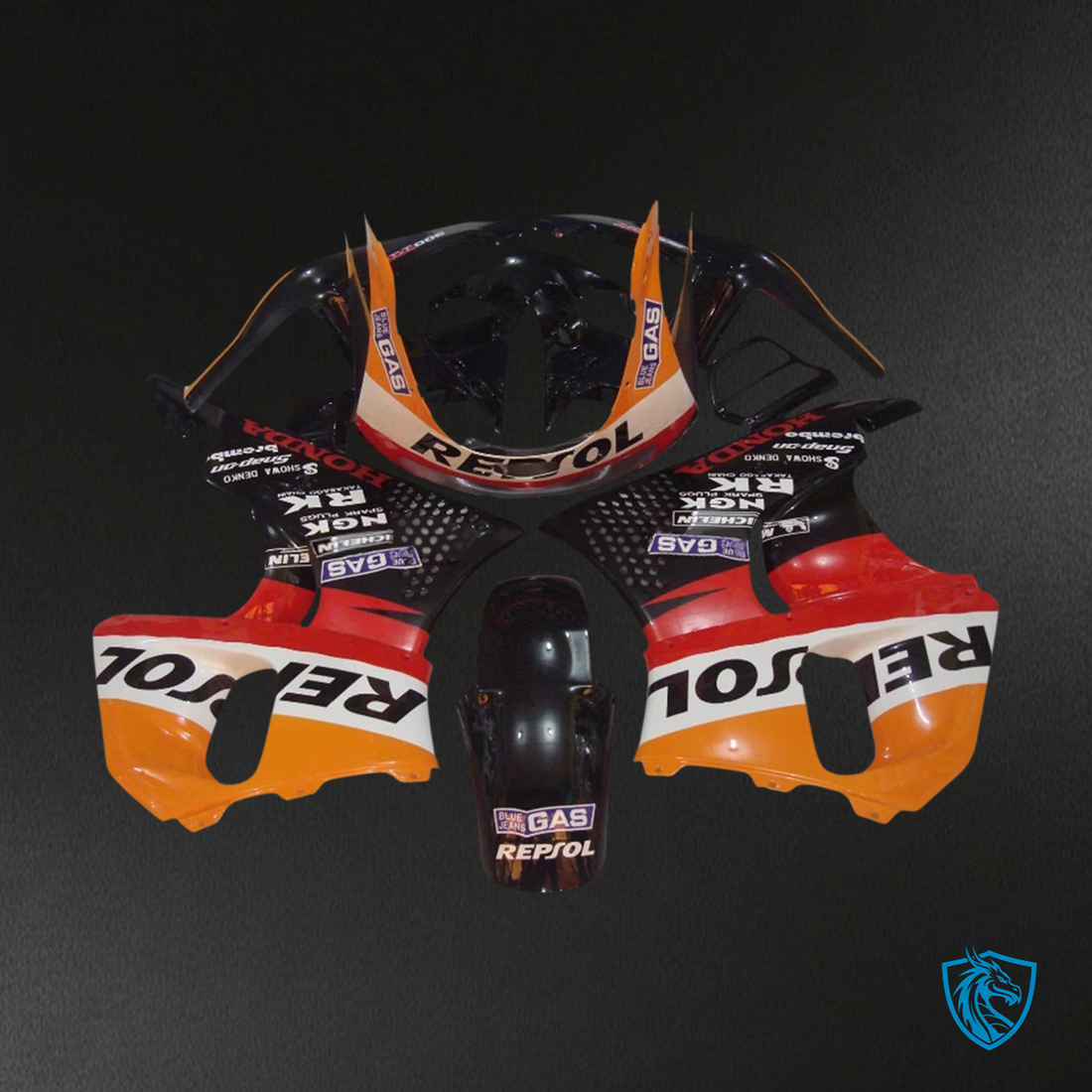 Honda CBR900RR 893 (1996-1997) Red & Orange Repjol - Fairing Kit