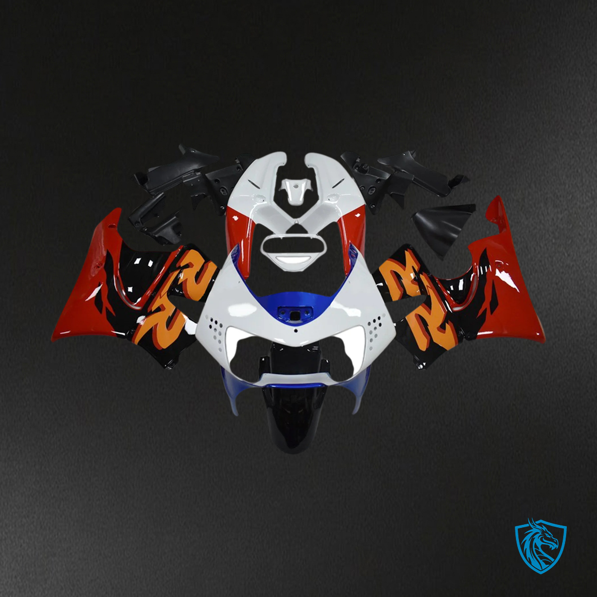 Honda CBR900RR 919 (1998-1999) Black White & Red - Fairing Kit