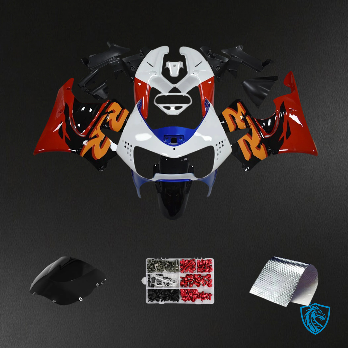 Honda CBR900RR 919 (1998-1999) Black White & Red - Fairing Kit