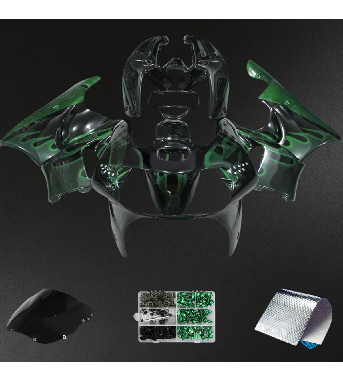 Honda CBR900RR 919 (1998-1999) Black & Green - Fairing Kit
