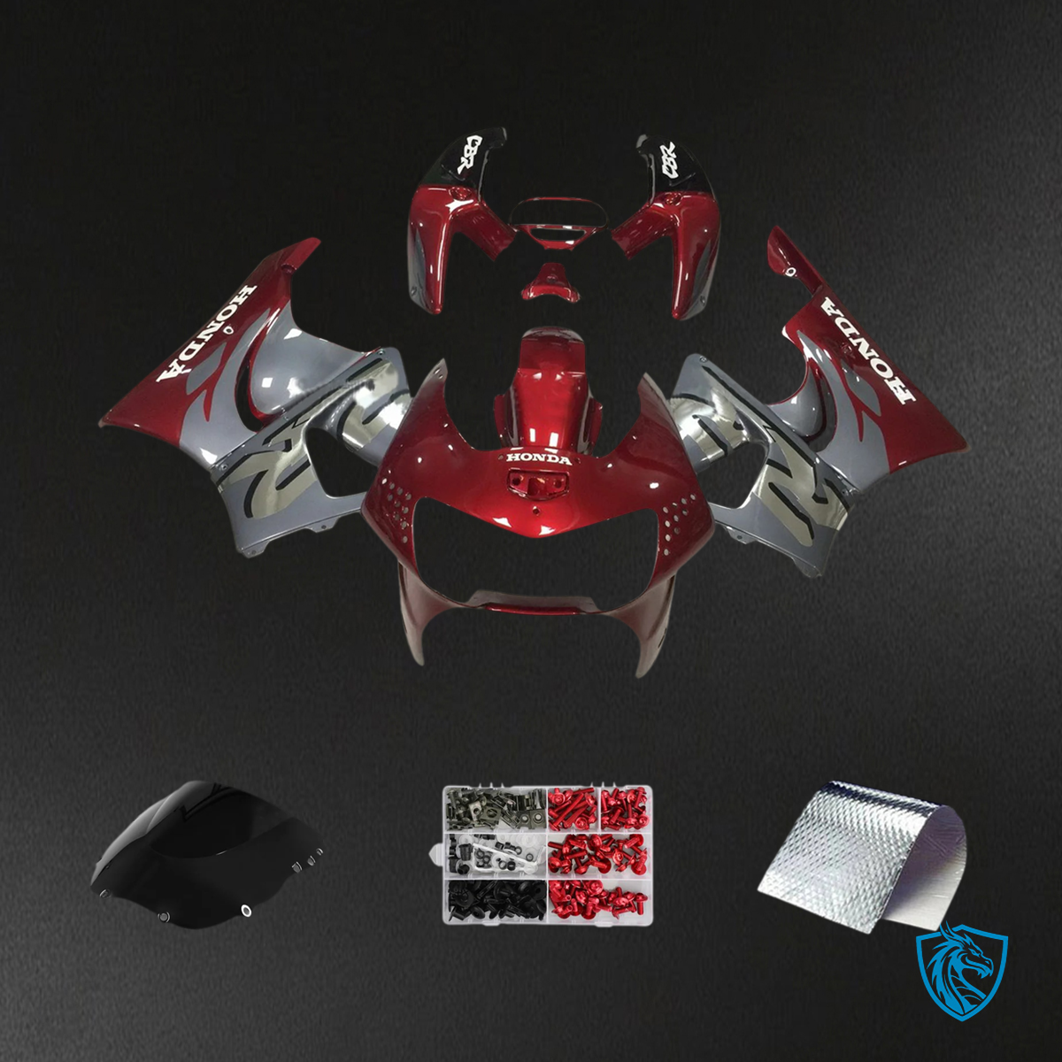Honda CBR900RR 919 (1998-1999) Red & Gray 4 - Fairing Kit