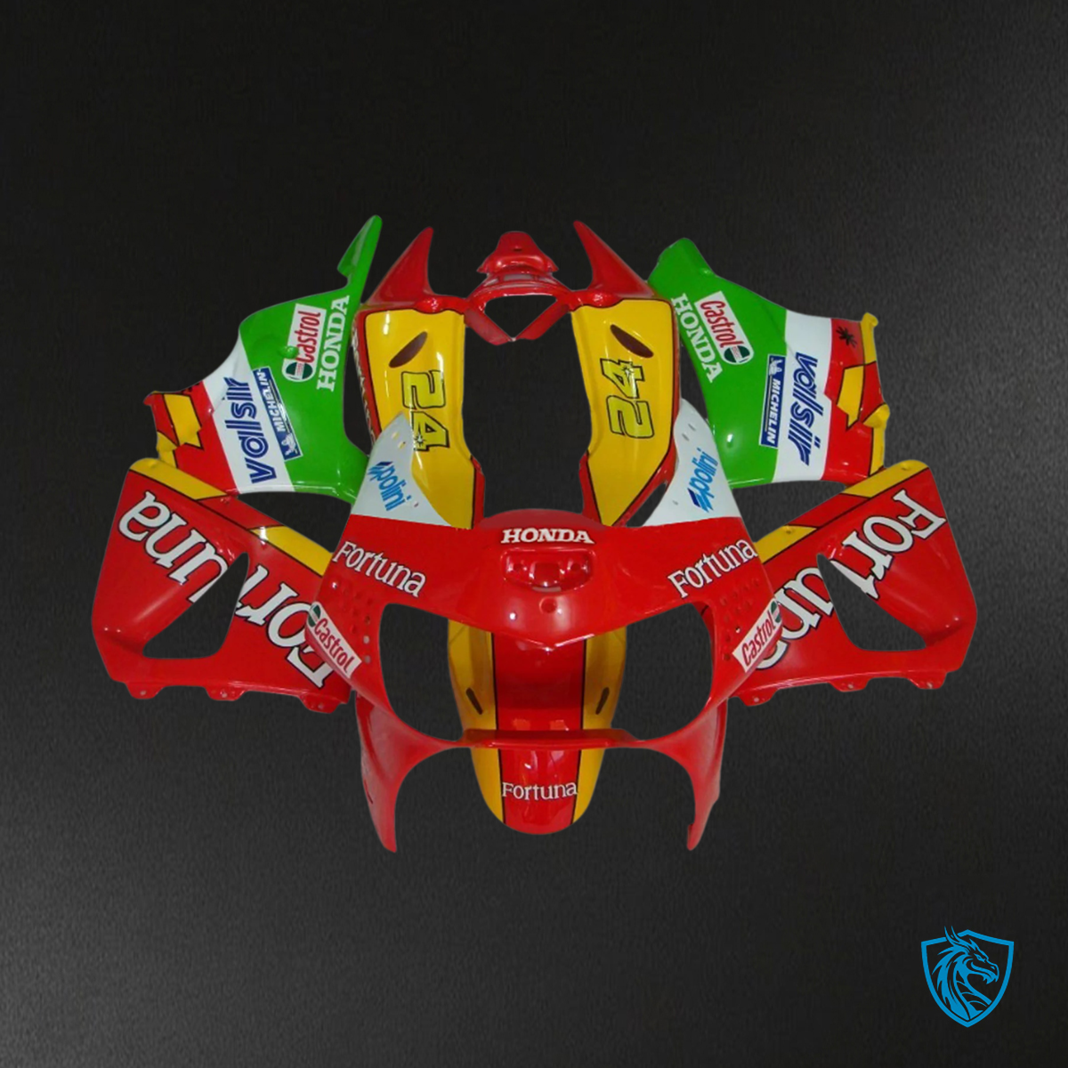 Honda CBR900RR 919 (1998-1999) Red Yellow Green & White - Fairing Kit