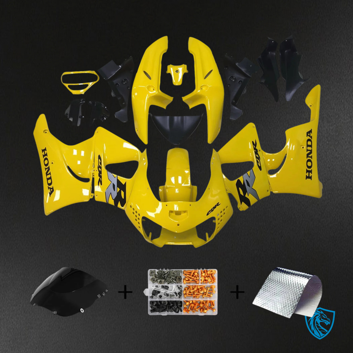 Honda CBR900RR 919 (1998-1999) Yellow & Black - Fairing Kit