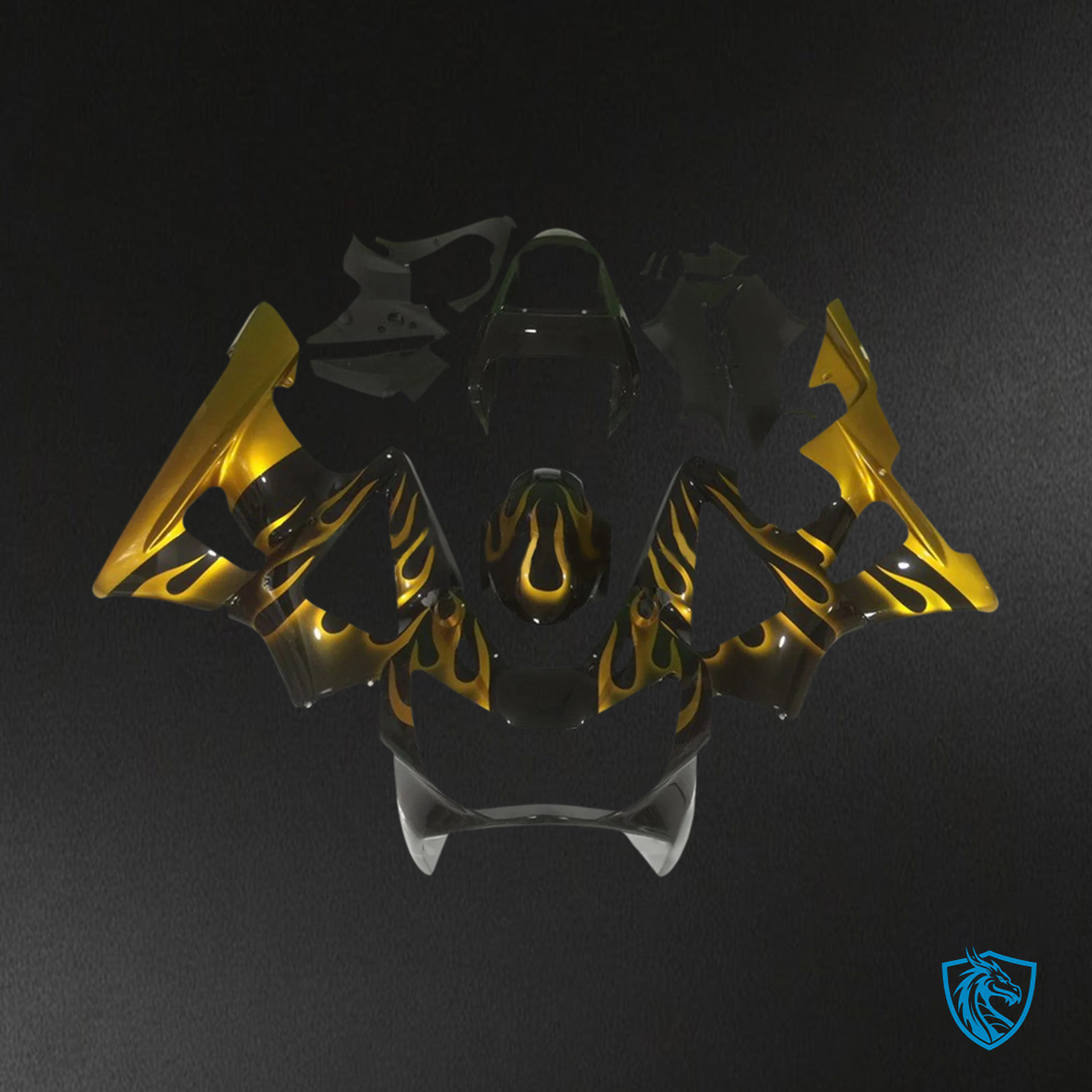 Honda CBR929RR (2000-2001) Black & Gold - Fairing Kit
