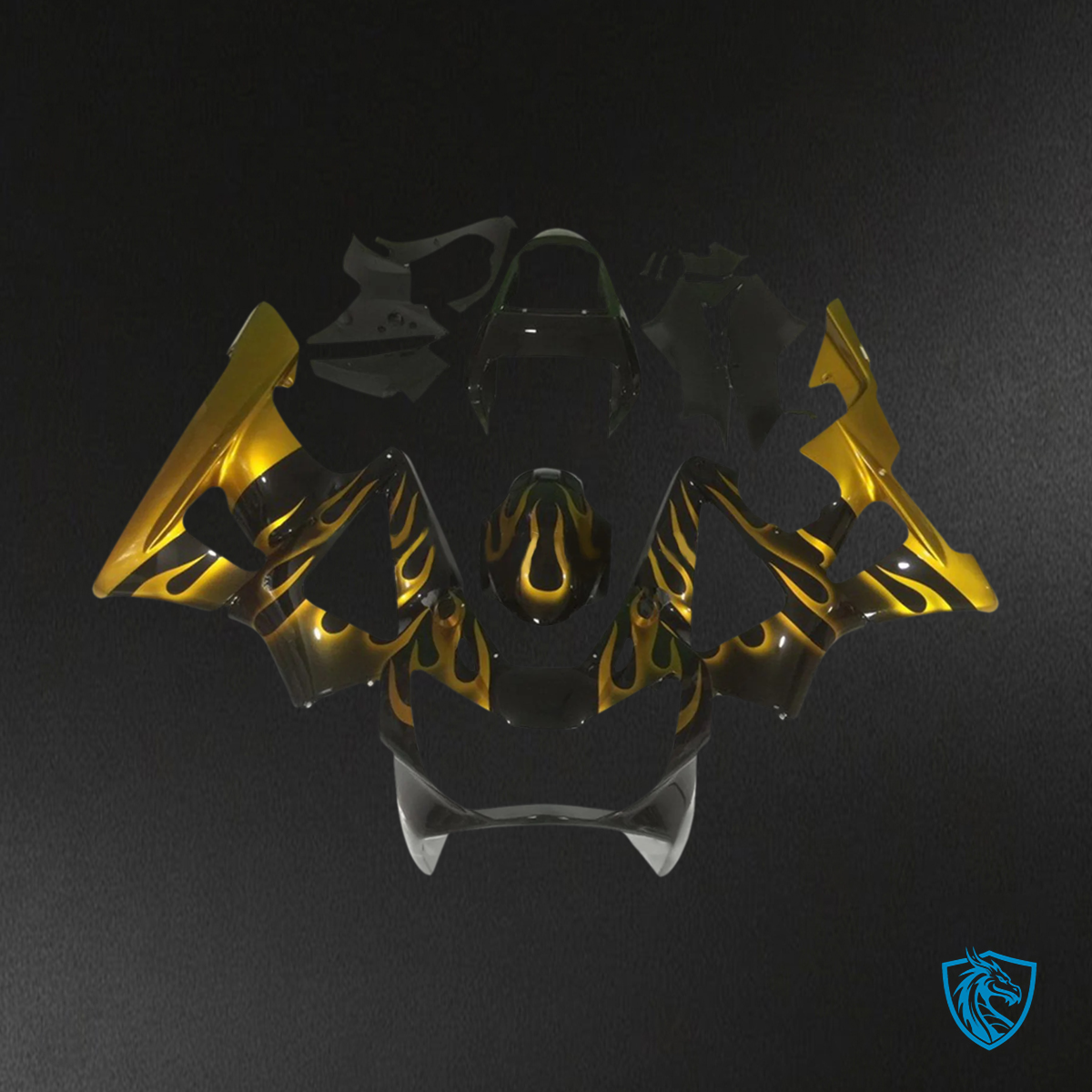 Honda CBR929RR (2000-2001) Black & Gold - Fairing Kit