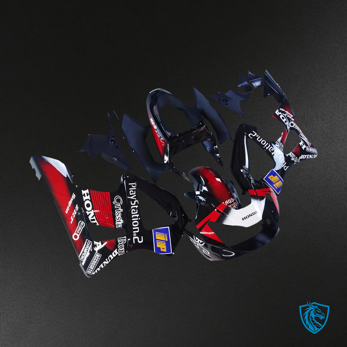 Honda CBR929RR (2000-2001) Black & Red - Fairing Kit