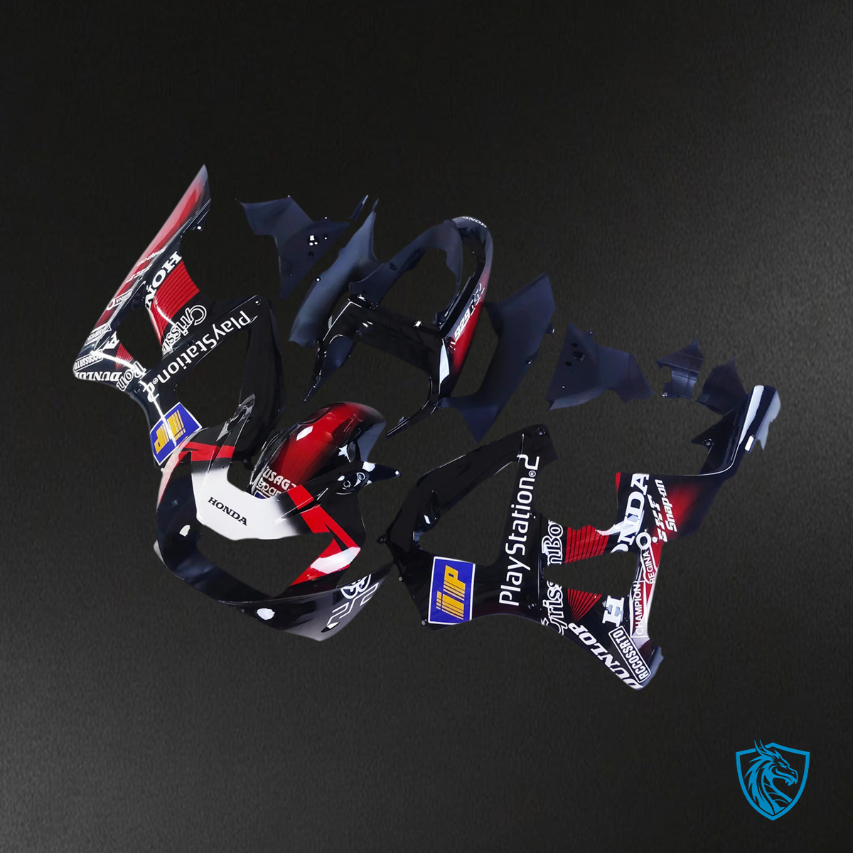 Honda CBR929RR (2000-2001) Black & Red - Fairing Kit