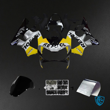 Honda CBR929RR (2000-2001) Black Silver & Yellow - Fairing Kit