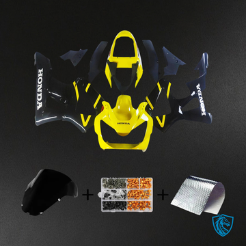 Honda CBR929RR (2000-2001) Black Yellow & Logo - Fairing Kit