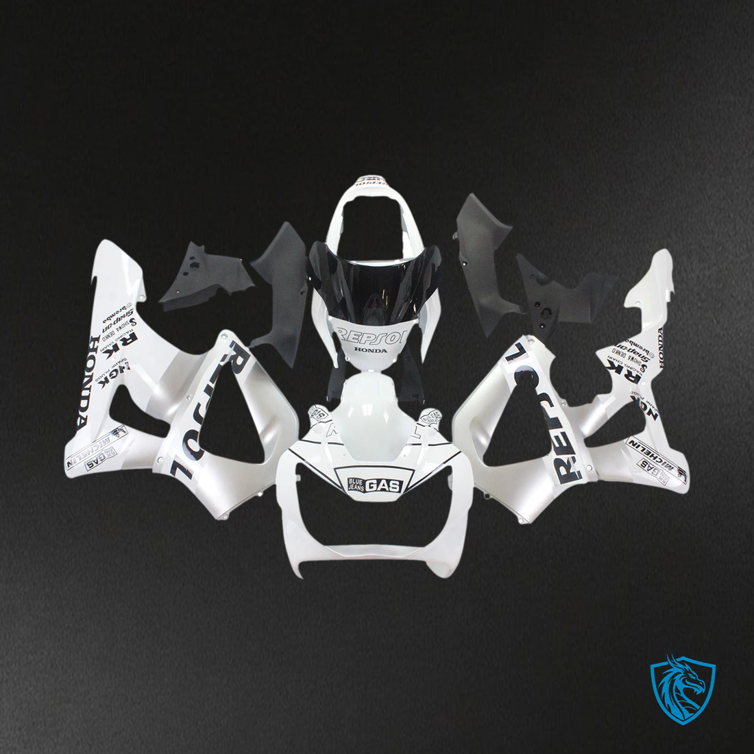 Honda CBR929RR (2000-2001) Black & White Repjol - Fairing Kit