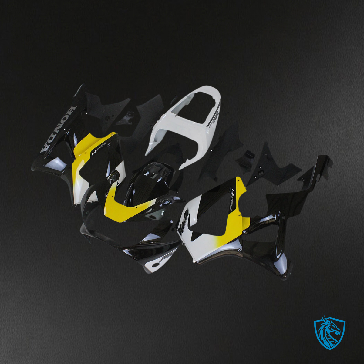 Honda CBR929RR (2000-2001) Black & Yellow - Fairing Kit