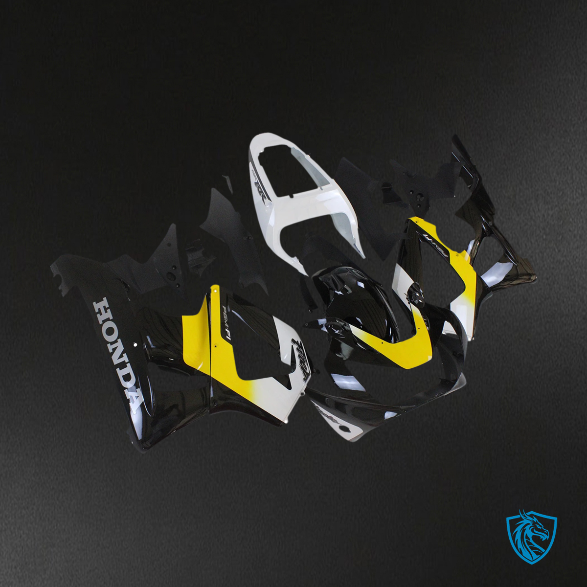 Honda CBR929RR (2000-2001) Black & Yellow - Fairing Kit