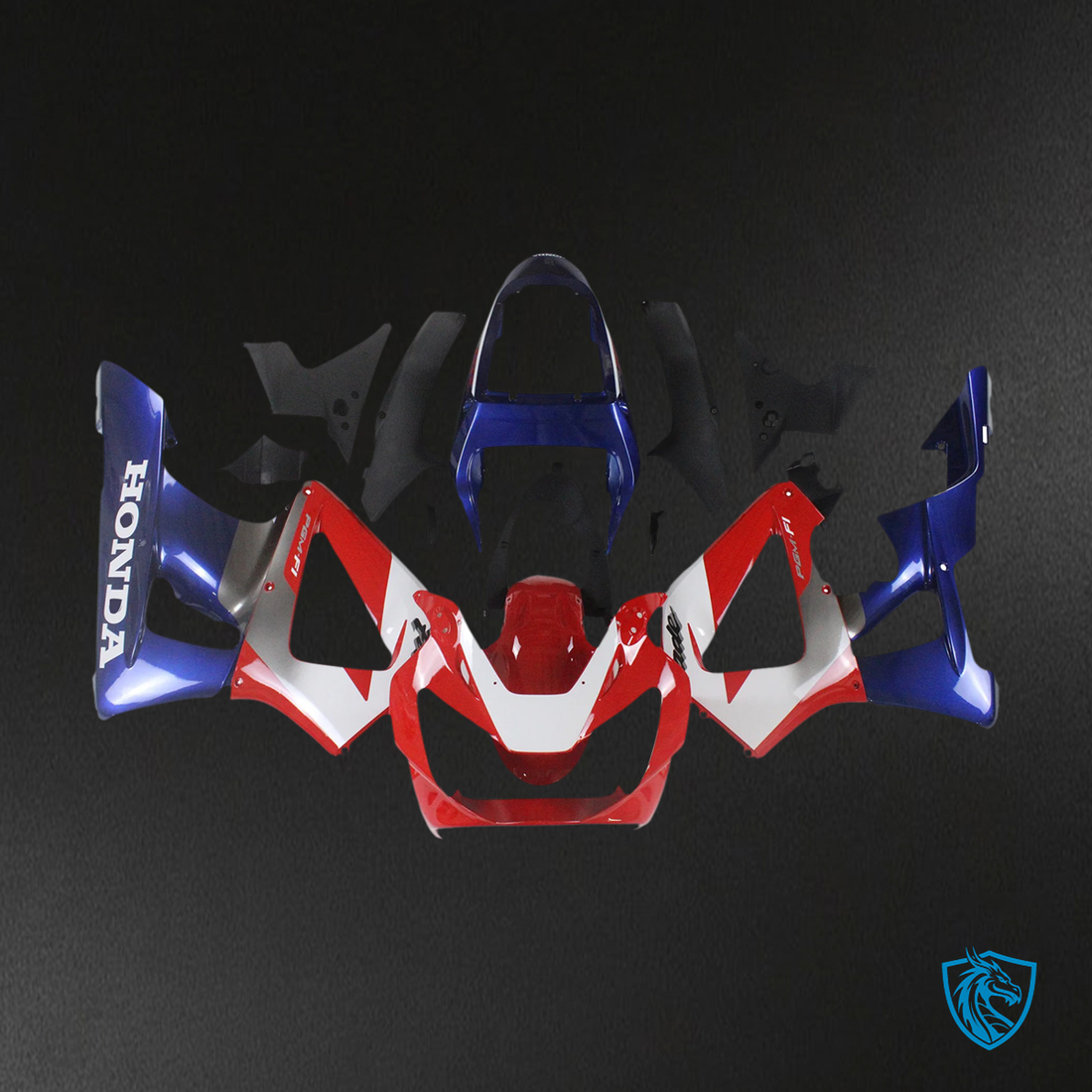 Honda CBR929RR (2000-2001) Blue & Red Style1 - Fairing Kit