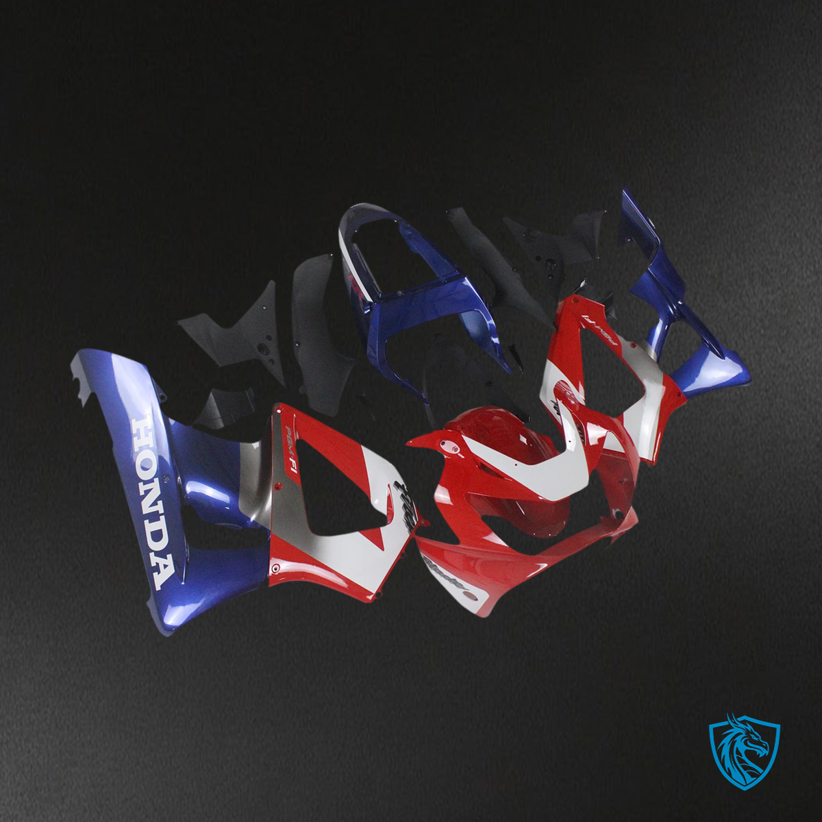 Honda CBR929RR (2000-2001) Blue & Red Style1 - Fairing Kit