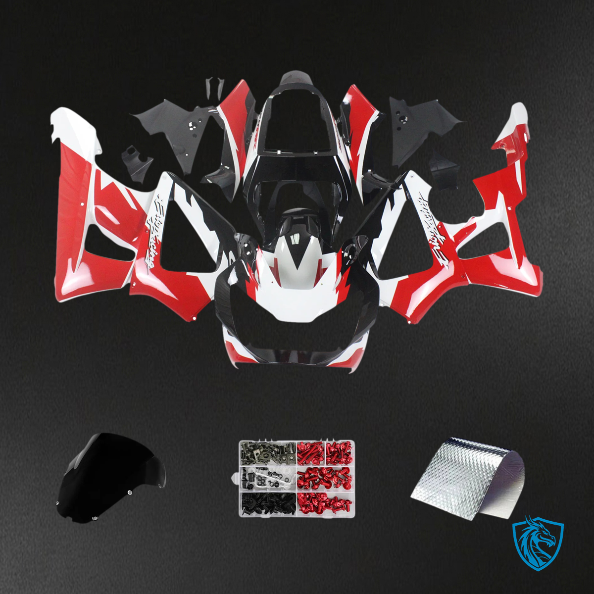 Honda CBR929RR (2000-2001) Red & Black Style5 - Fairing Kit