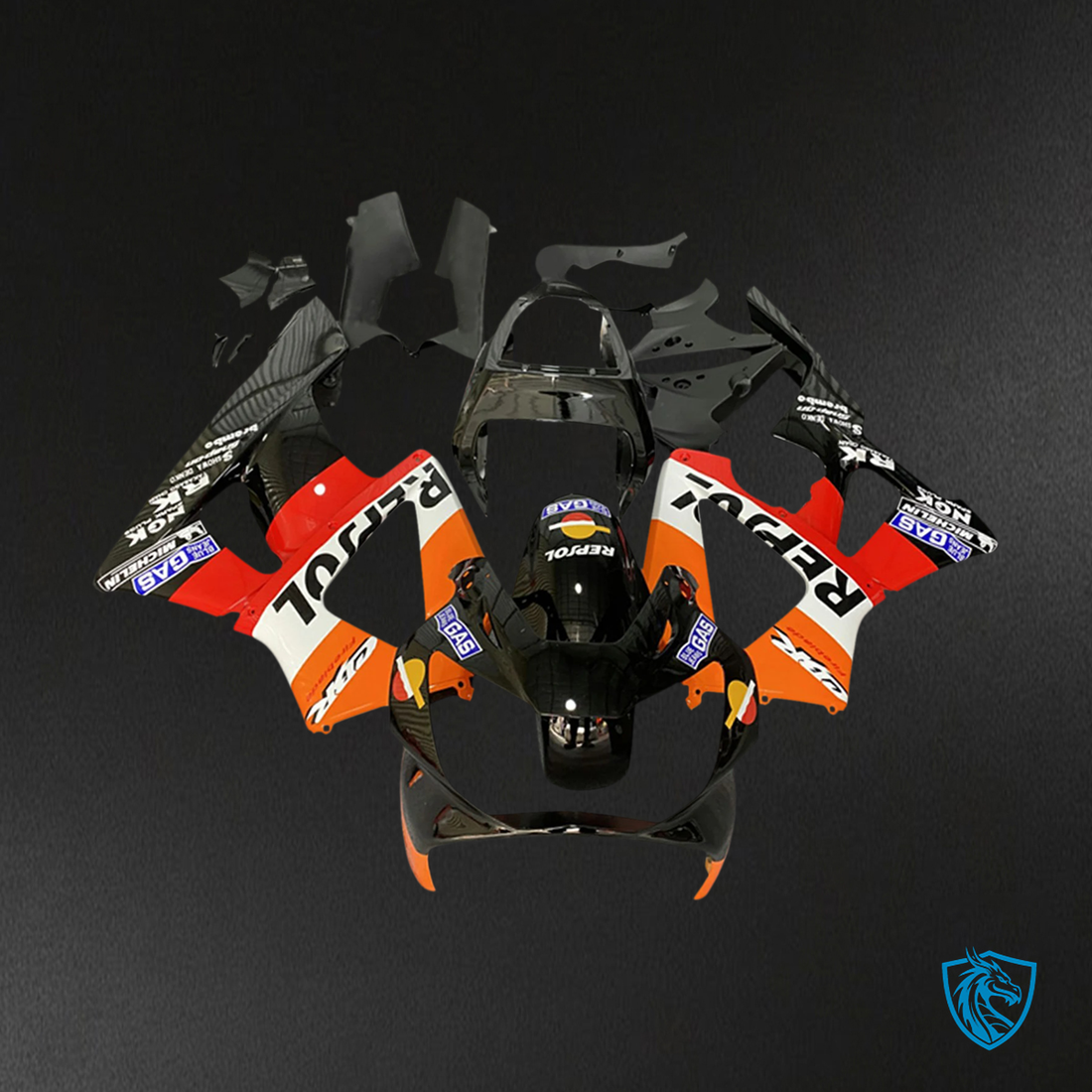 Honda CBR929RR (2000-2001) Red & Orange Repjol - Fairing Kit