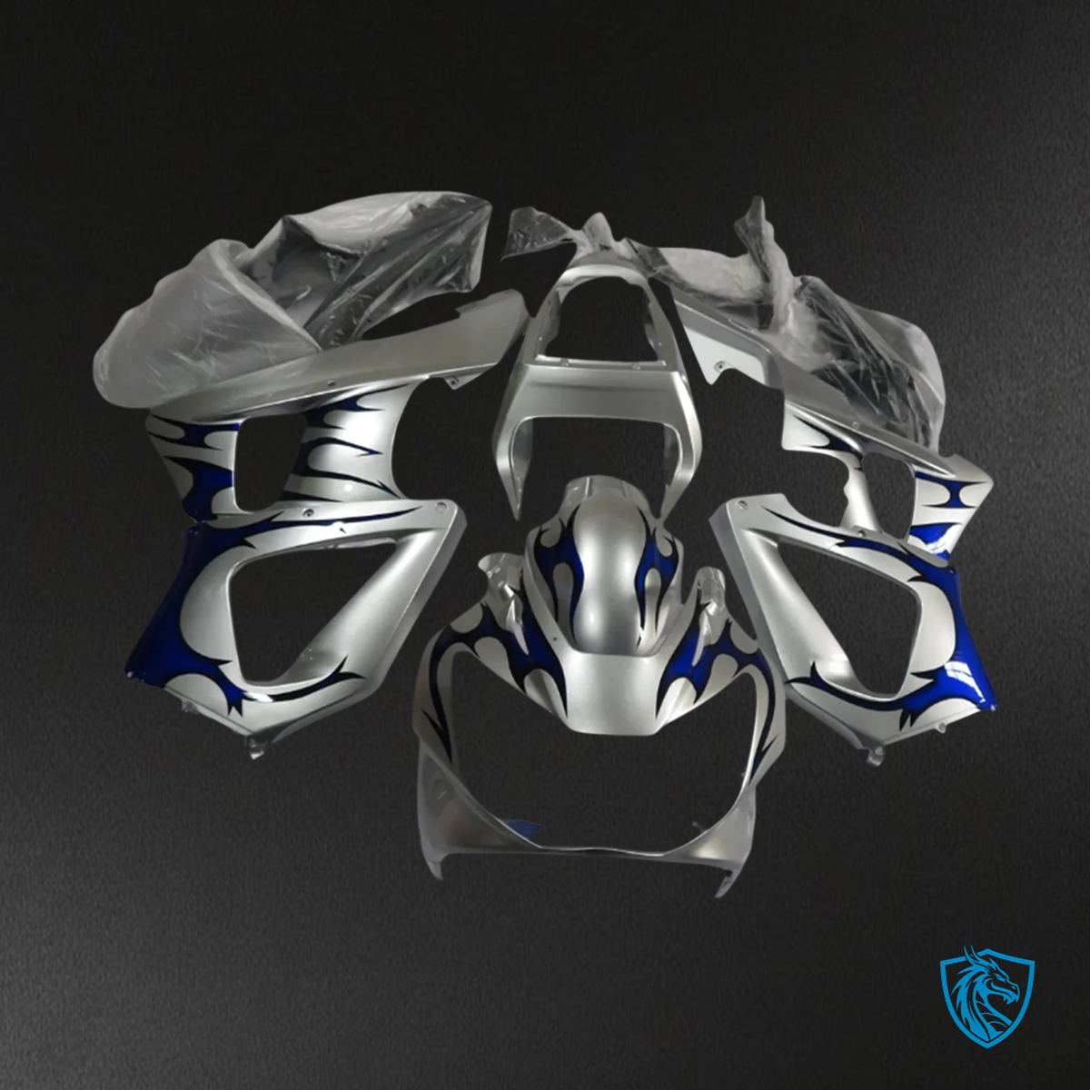 Honda CBR929RR (2000-2001) Silver & Blue - Fairing Kit