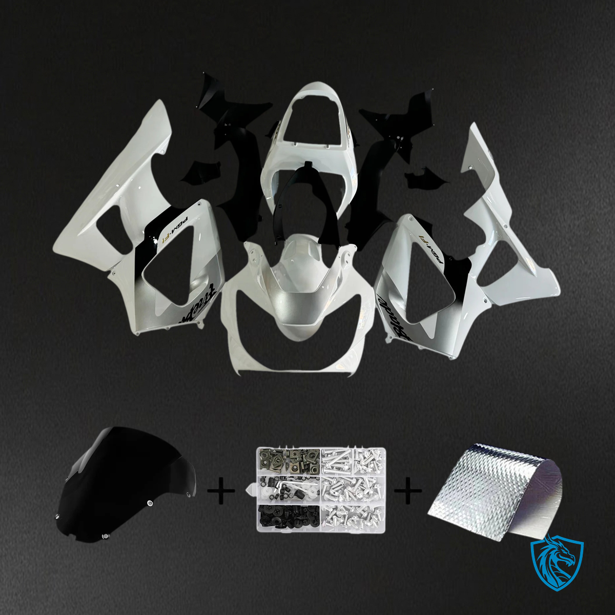 Honda CBR929RR (2000-2001) White & Black - Fairing Kit