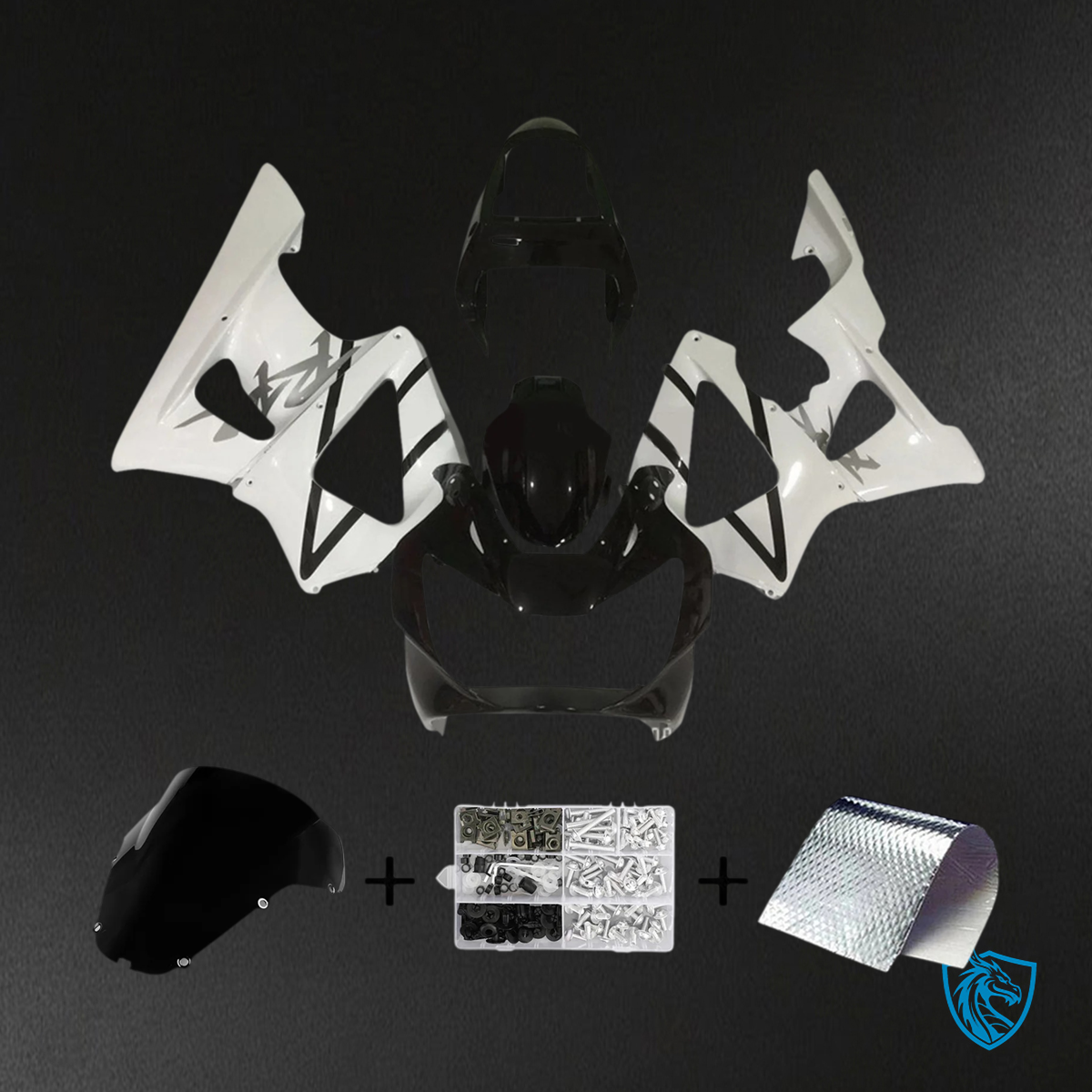 Honda CBR929RR (2000-2001) White & Black - Fairing Kit