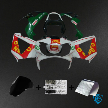 Honda CBR929RR (2000-2001) Red Green White & Black - Fairing Kit