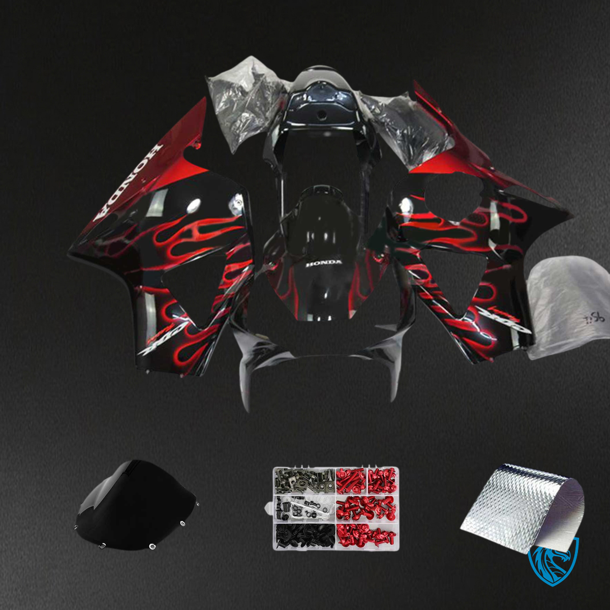 Honda CBR954 (2002-2003) Black & Red - Fairing Kit