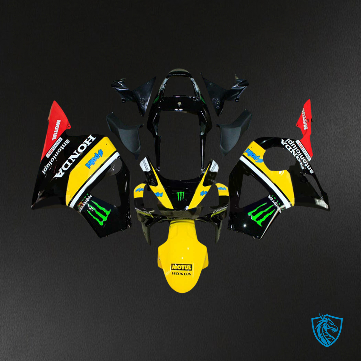 Honda CBR954 (2002-2003) Black & Yellow - Fairing Kit